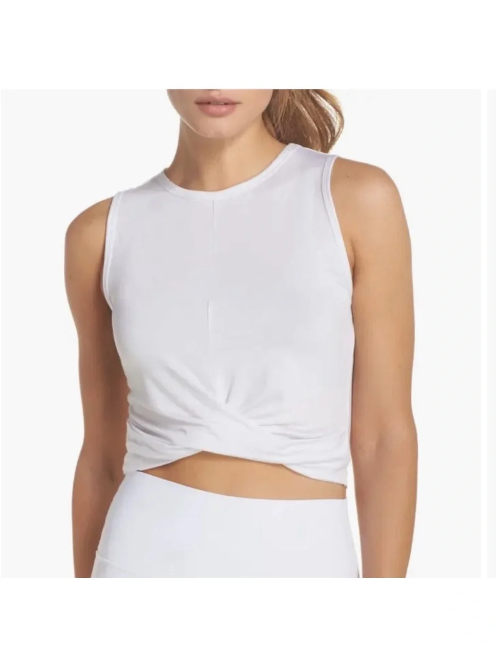 ALO Yoga White twist tank top